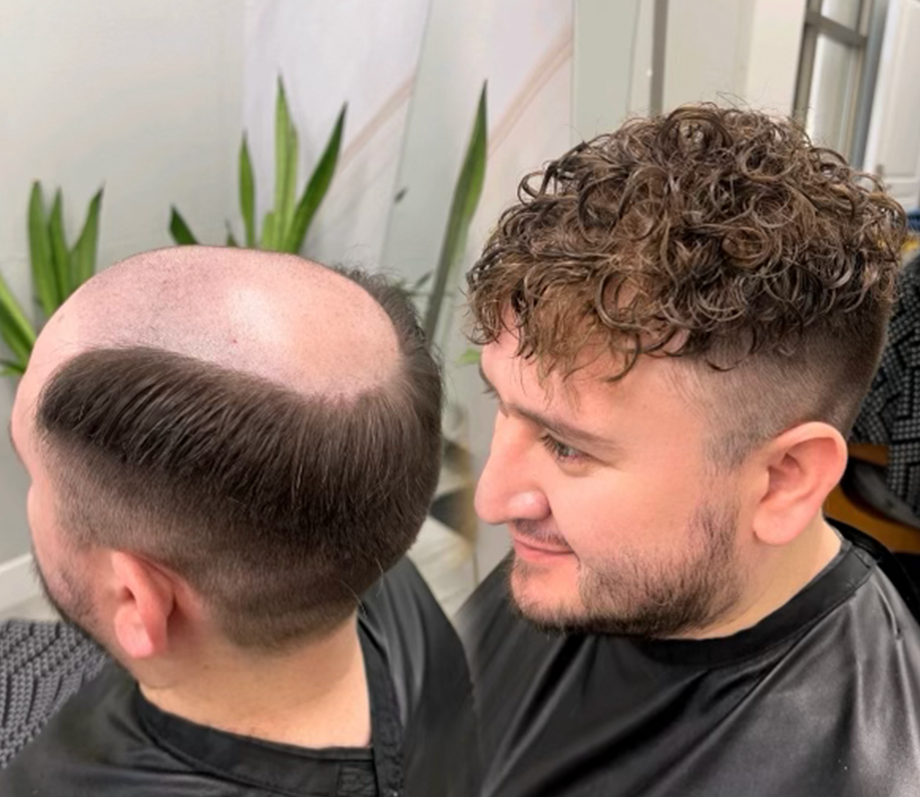 Non-surgical hair system style example in Charlotte, North Carolina