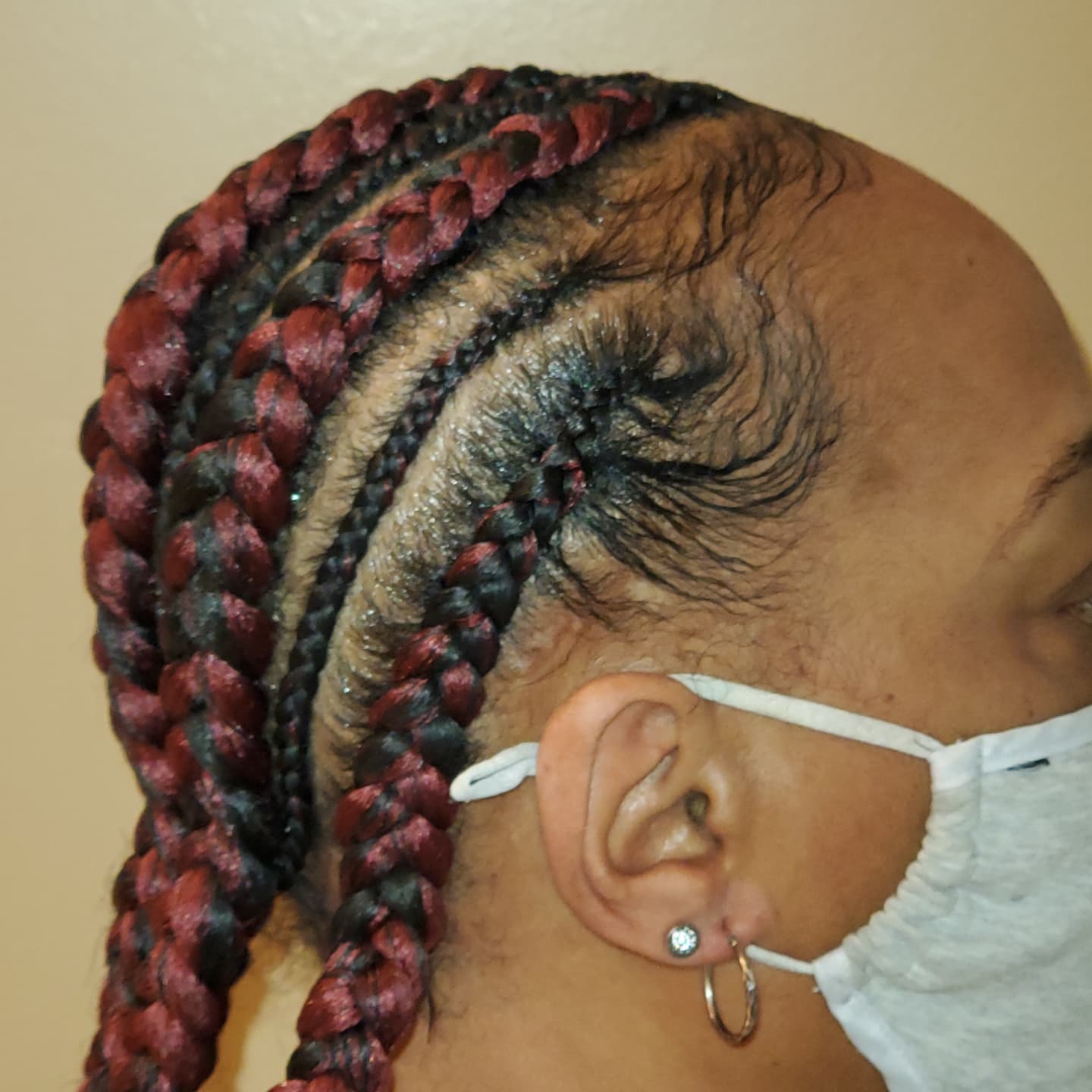 Portfolio example for Feed-In Braids with Hair (6 or Fewer)